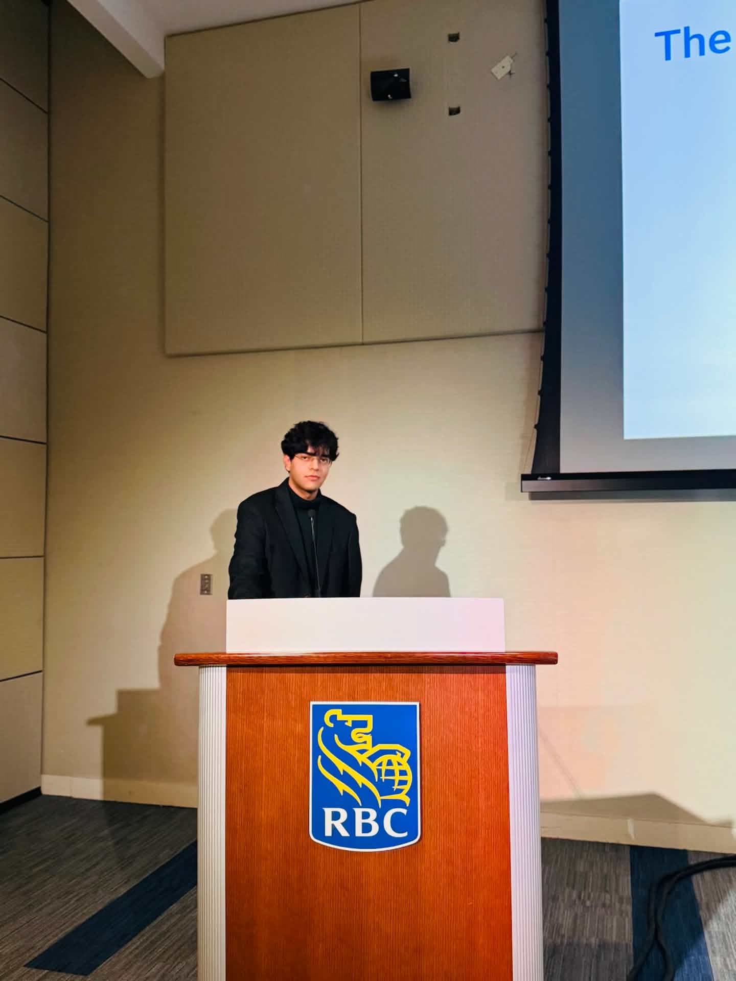 Presenting DDP Hunt from the podium at RBC